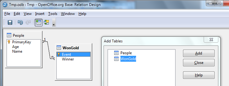 Screenshot- define relationship