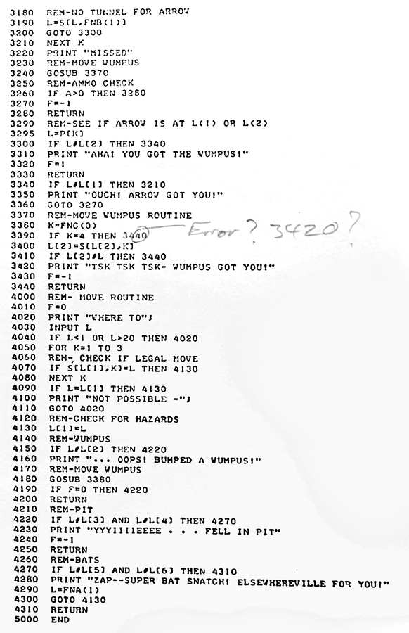 (Image: Part 2a- Wumpus listing)