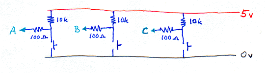 Diagram: switches sharing power and ground